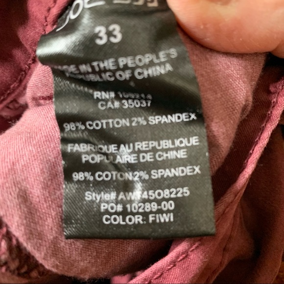 Joe’s jeans Brixton straight leg jeans, kivi red.  Fit closer to a 32. - Picture 7 of 10